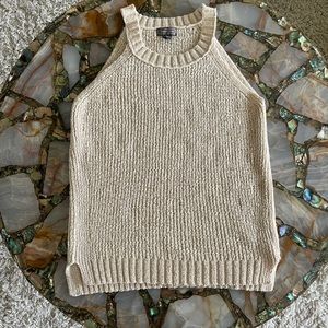 Sleeveless sweater in beige/light tan by Point Sur, retailed by J Crew
